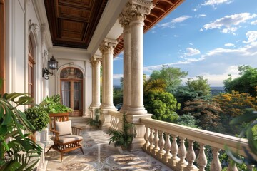 Fototapeta premium Classical Building Balcony