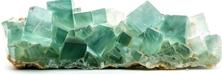 Obraz premium Green Fluorite Mineral Sample Geological Gemstone Crystal
