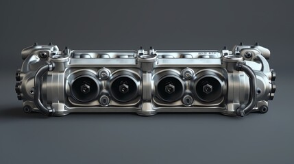 Fototapeta premium A 3D render of a sidebyside air intake manifold