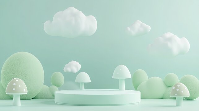 3D Geometric Shapes Podium for Product Display