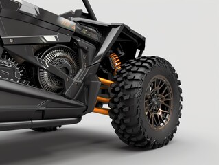 A 3D render of a UTV air filter housing