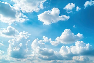 Fototapeta premium Natural and cloudy fresh blue sky background. Natural sky beautiful blue and white texture background. Blue sky and cloud on summer daytime. Blue sky and white clouds of daytime , ai