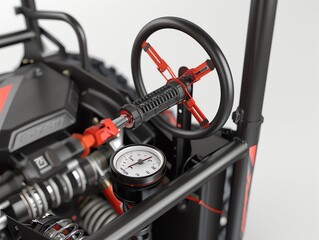 A 3D render of a UTV fuel pressure tester