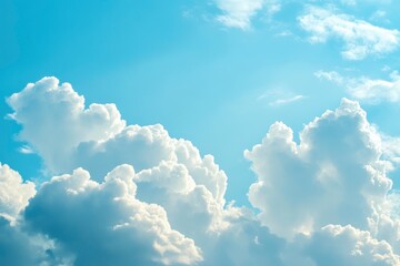 Natural and cloudy fresh blue sky background. Natural sky beautiful blue and white texture background. Blue sky and cloud on summer daytime. Blue sky and white clouds of daytime , ai
