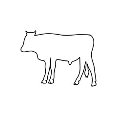 Cow line Hand Drawn
