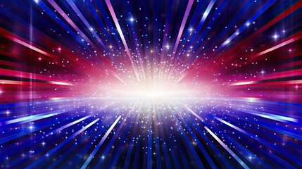Obraz premium Abstract Burst of Colorful Light Rays with Sparkling Stars in a Cosmic Space Background