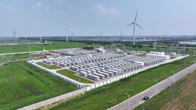 view of energy storage cabinet in wind power station