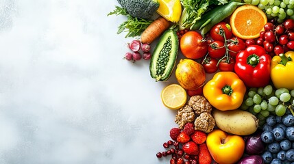 The role of nutrition in maintaining health with copyspace for custom design and messaging. A balanced diet and proper nutrition contribute to overall well being and prevent chronic disease