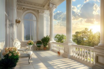 Obraz premium Classical Building Balcony