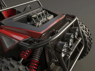 A detailed 3D render of a UTV air intake resonator