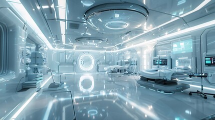 Futuristic Operating Room with Advanced Medical Equipment