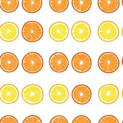 Obraz premium seamless pattern of simple fruit slices like oranges and lemons