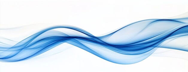 Fototapeta premium Abstract blue background with smooth wave lines