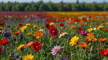 field of tulipsDescribe the transformation of a garden from winter to spring. What changes occur in the plants, soil, and atmosphere?