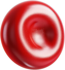 Red blood cell floating in a microscopic view isolated on transparent background.