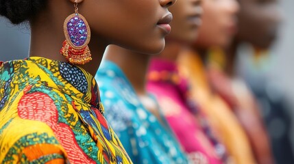 Global marketplace featuring fashion from around the world, close-up on diverse styles and cultural influences