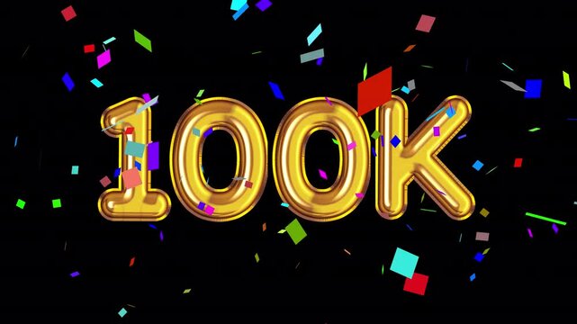 Celebration 100K Text Animation 4K On Alpha
