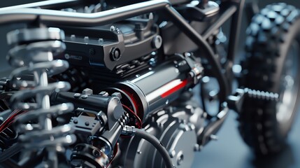 Fototapeta premium A detailed 3D render of an ATV fuel line assembly