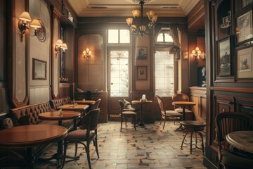 Obraz premium Classical Theme Cafe Interior