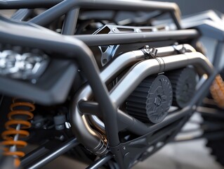 A realistic 3D render of a UTV air intake tube