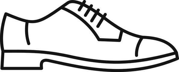 Simple line drawing of a dress shoe representing fashion and style