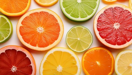 柑橘系カットフルーツの背景パターンCitrus cut fruit background pattern