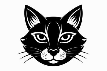 Cat head silhouette vector, cat silhouette svg