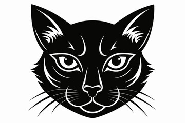 Obraz premium Cat head silhouette vector, cat silhouette svg