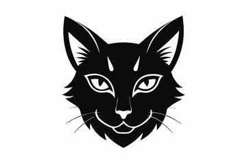 Cat head silhouette vector, cat silhouette svg