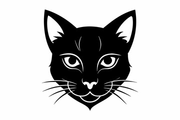 Cat head silhouette vector, cat silhouette svg
