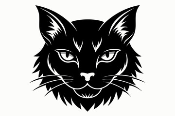 Obraz premium Cat head silhouette vector, cat silhouette svg