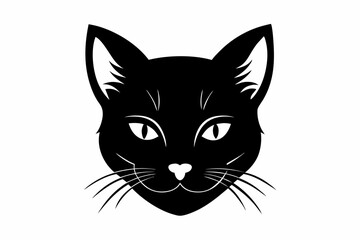 Cat head silhouette vector, cat silhouette svg
