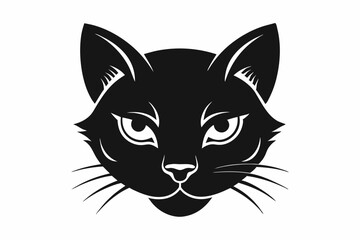 Cat head silhouette vector, cat silhouette svg