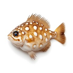 Macro Shot of a Perfect Fresh Raw Fugu Pufferfish on White Background
