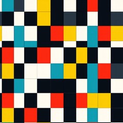 seamless pattern of simple, abstract grids with alternating color blocks