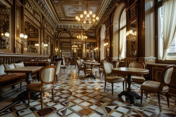 Fototapeta premium Classical Theme Cafe Interior