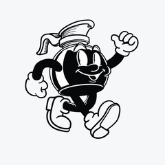 Coffee cup with cartoon mascot character
