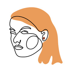 Female Face Line Art