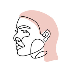 Female Face Line Art