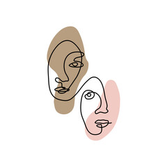 Female Face Line Art