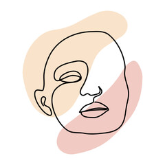 Female Face Line Art