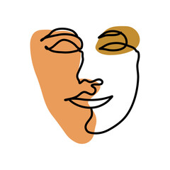 Female Face Line Art