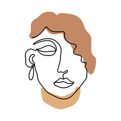 Female Face Line Art