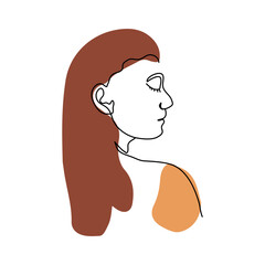 Female Face Line Art