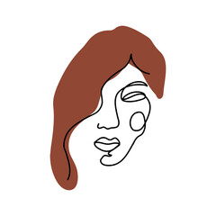 Female Face Line Art
