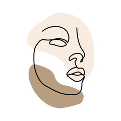 Female Face Line Art