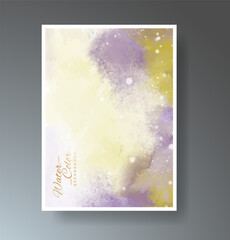 Cards with bright colorful vector watercolor background. Design for your date, postcard, banner.