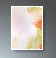 Cards with bright colorful vector watercolor background. Design for your date, postcard, banner.