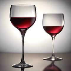 Wine glass with red wine in the glass