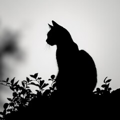 silhouette of a cat sitting